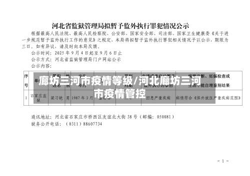 廊坊三河市疫情等级/河北廊坊三河市疫情管控-第1张图片