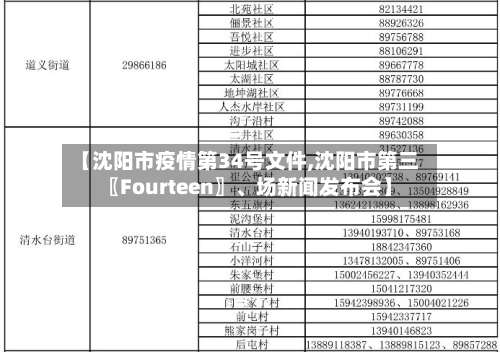 【沈阳市疫情第34号文件,沈阳市第三〖Fourteen〗	、场新闻发布会】-第1张图片