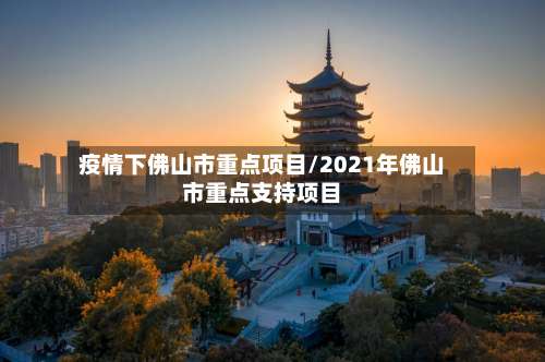 疫情下佛山市重点项目/2021年佛山市重点支持项目-第3张图片