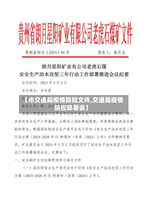 【市交通局疫情防控文件,交通局疫情防控部署会】-第2张图片