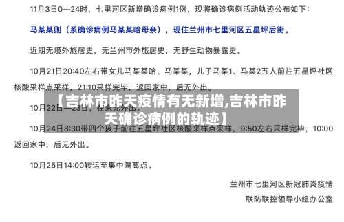 【吉林市昨天疫情有无新增,吉林市昨天确诊病例的轨迹】-第2张图片