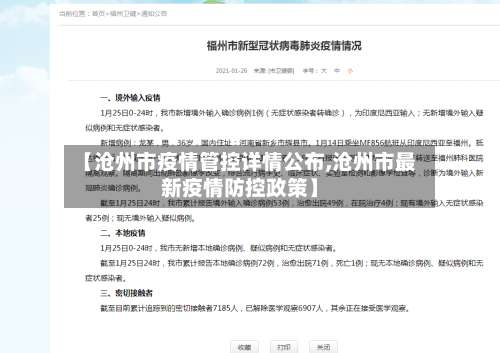 【沧州市疫情管控详情公布,沧州市最新疫情防控政策】-第3张图片