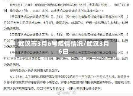 武汉市3月6号疫情情况/武汉3月6日-第1张图片