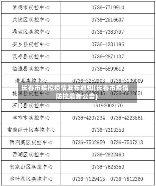长春市疾控疫情发布通知(长春市疫情防控最新公告)-第1张图片