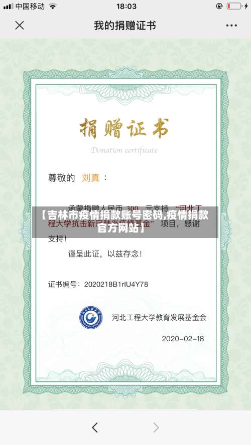 【吉林市疫情捐款账号密码,疫情捐款官方网站】-第1张图片