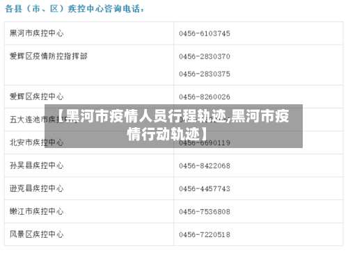 【黑河市疫情人员行程轨迹,黑河市疫情行动轨迹】-第2张图片